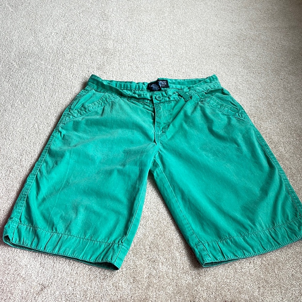 Green mens shorts